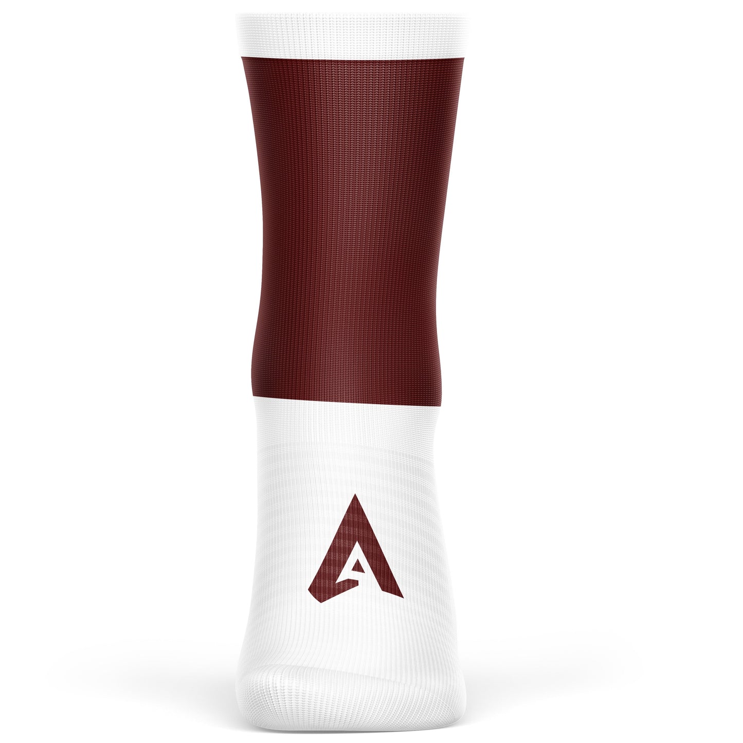 Adult Crew Socks Maroon / White